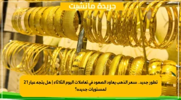 تطور جديد.. سعر الذهب يعاود الصعود في تعاملات اليوم الثلاثاء هل يتجه عيار 21 لمستويات جديدة؟ 1